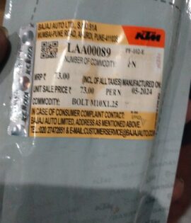 BOLT M10X1.25 KTM  - LAA00089