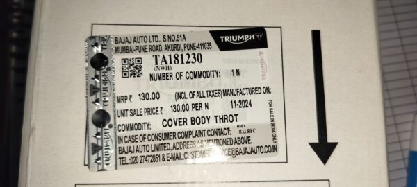 COVER BODY THROTTLE RH -TA181230
