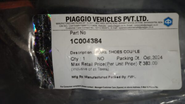 VESPA-BRAKE SHOES COUPLE -1C004384