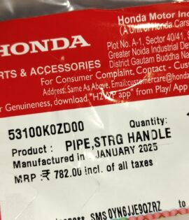 HONDA PIPE, STEERING HANDLE  - 53100-K0Z-D00