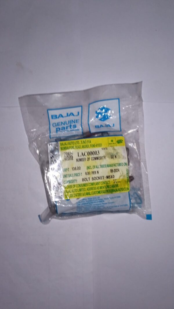 BAJAJ -BOLT - SOCKET M5 X 0.8X L40 -LAC00003