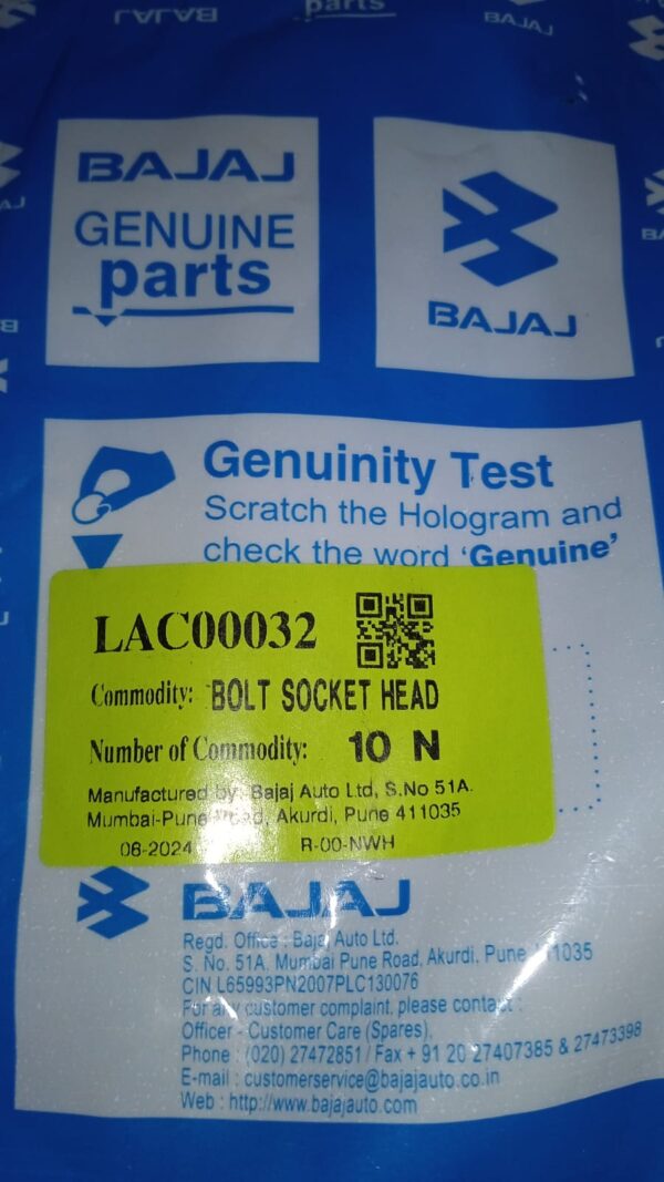 BAJAJ -BOLT SOCKET HEAD M10 -LAC00032