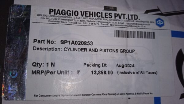VESPA-CYLINDER AND PISTONS GROUP -SP1A020853